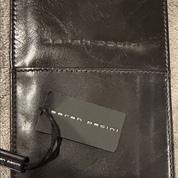 Sarah Pacini Black Leather Neck Pouch NWT - Picture 5 of 5